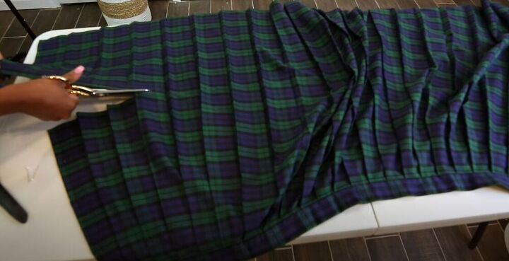 check out this diy plaid skirt revamp, Cut the skirt