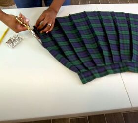 check out this diy plaid skirt revamp, Cut in half