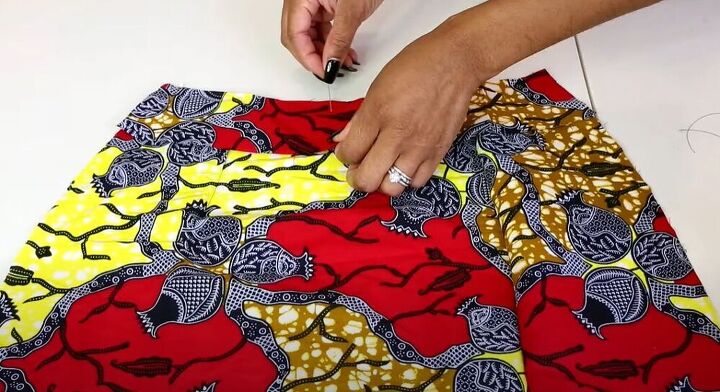 diy a stunning ankara skirt, Add the flap