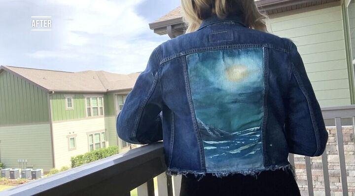 how to customize a thrifted denim jacket with no painting experience