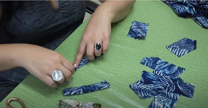 learn to restyle a dress while making it longer, Sew the strips