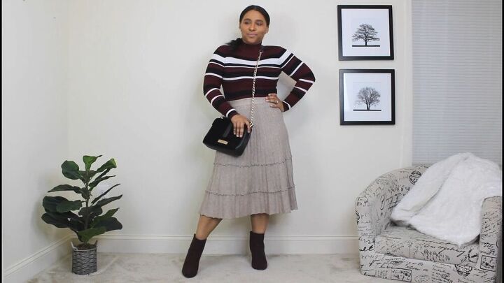 check out these four different ways to style the same skirt, Style a skirt for fall