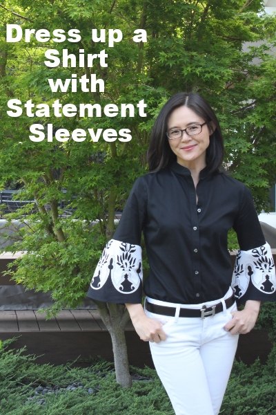 how to upcycle a shirt with statement sleeves