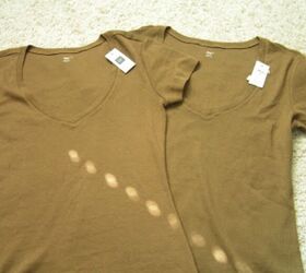 She copied a designer t-shirt using two cheap tees