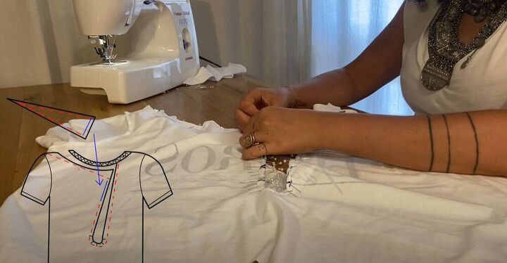 learn to diy and amazing alexander wang t shirt, Attach the scarves