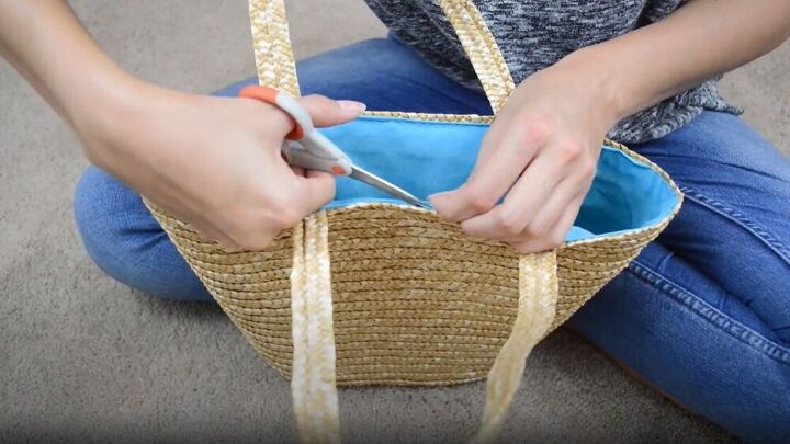 check out this diy woven bag transformation, Woven straw bag