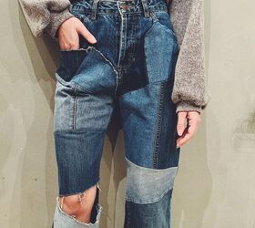 14 amazing ways to customize your ordinary jeans, Patchwork jeans