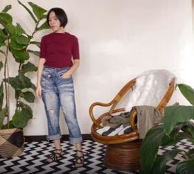how to style mom jeans, Wear a tee