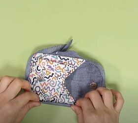 sew along with me for a cute diy coin case, Fold the binding