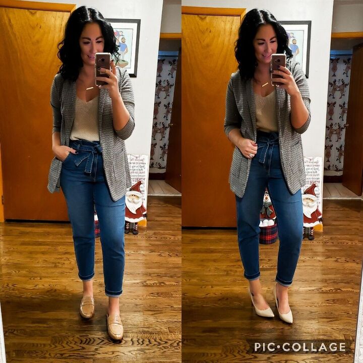 paperbag mom jeans casual work wear and date night