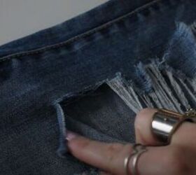diy 3 different jean trends, Fix big rips