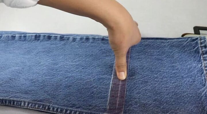 how to sew a euro hem on jeans, Draw two lines