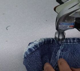 how to sew a euro hem on jeans, Fold the seam allowance