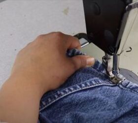 how to sew a euro hem on jeans, Resew the hem