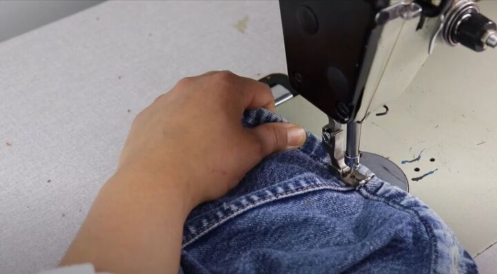 how to sew a euro hem on jeans, Resew the hem