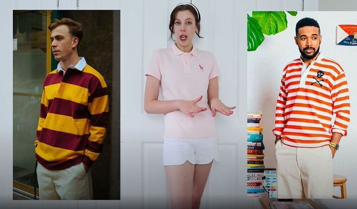 check out these preppy and sporty outfit ideas, Wear a rugby jersey