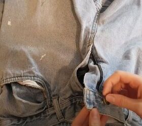 how to fix a jean button, Place the top part