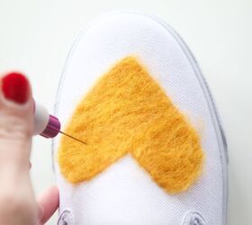 diy needle felted heart shoes
