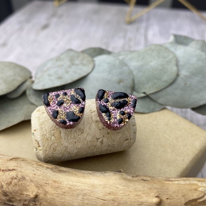 how to make leopard print resin earrings
