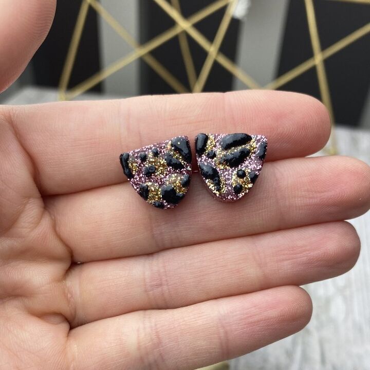 how to make leopard print resin earrings