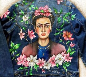 18 top ways to style your jean jacket, Hand painted denim jacekt