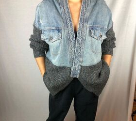 18 top ways to style your jean jacket, Denim sweater jacket