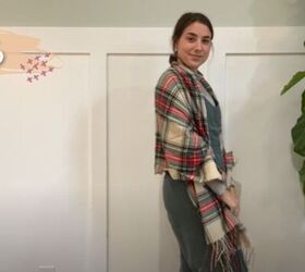 6 ways to style a blanket scarf, Wear it over your body