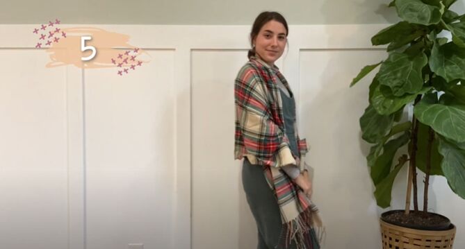 6 ways to style a blanket scarf, Wear it over your body