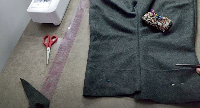 refashion a fleece blanket into a cozy loungewear set, Cut to the desired length