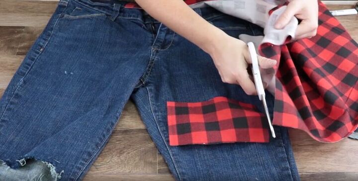check out my buffalo plaid hacks to make your old clothes cute again, Buffalo plaid patch