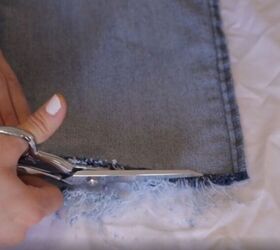 upgrade your jeans with a genius paint trick, Trim the fray