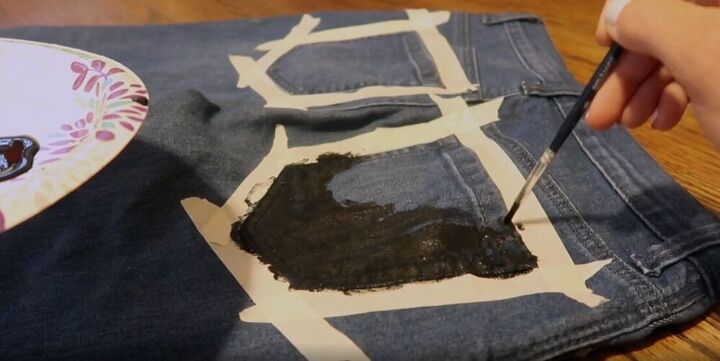 upgrade your jeans with a genius paint trick, Painted jeans ideas