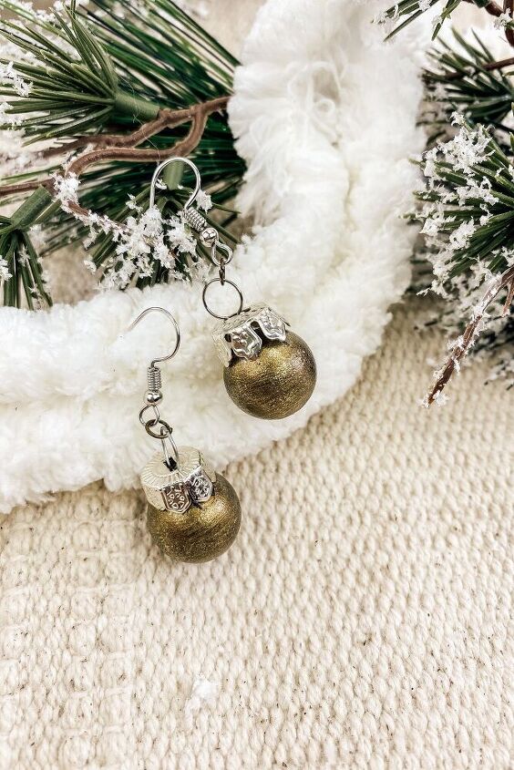 diy christmas ball earrings