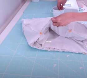 refashion a bedsheet into a 3 layer ruffle skirt, Sew on the top tier