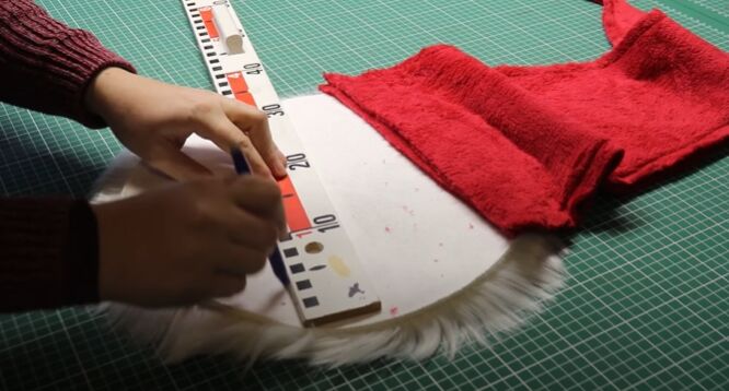 get in the spirit with this diy santa hat, Measure the width