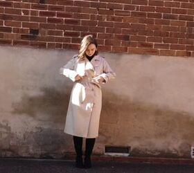 winter outfit inspo how to choose style and wear a trench coat, Check the waist fit