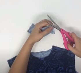 how to make a sweatshirt, Make a notch in the band