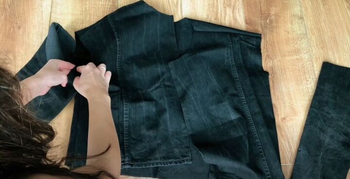 diy a denim jacket with a cozy lining this winter, Attach the sleeves