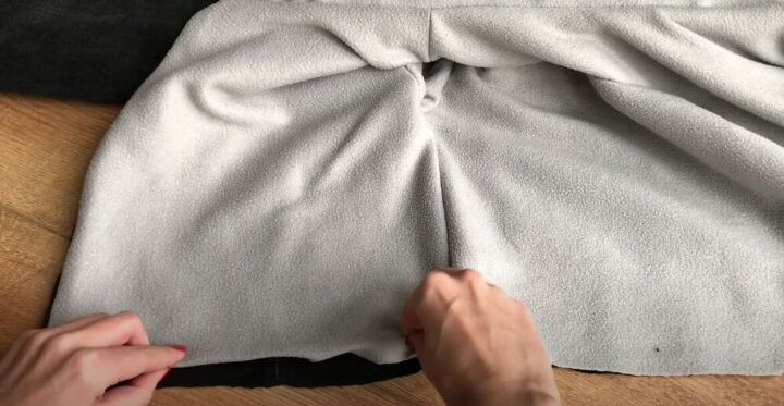 diy a denim jacket with a cozy lining this winter, Fold in the edge of the lining