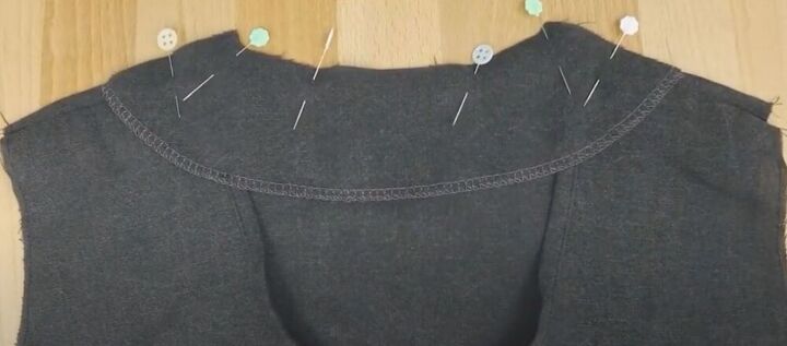 do it yourself how to make your own wrap top, Pin back neck facing to shirt