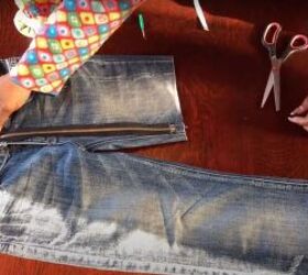 out with the old upcycle jeans for an awesome denim skirt, Upcycle old jeans