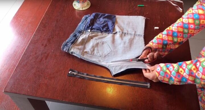 out with the old upcycle jeans for an awesome denim skirt, Cut to make a new seam