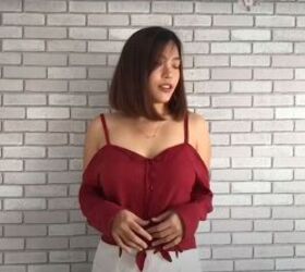 from old to new diy off the shoulder top, Finished off the shoulder top