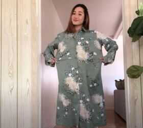 upcycled button down midi dress, Thrift a dress