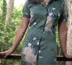 upcycled button down midi dress, How to make a button down midi dress