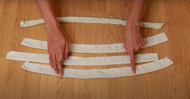 make a smocked tiered maxi dress from a duvet cover, Attach the straps