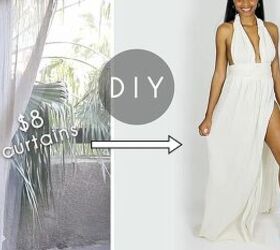 diy plunging dress out of 8 curtains easy sewing