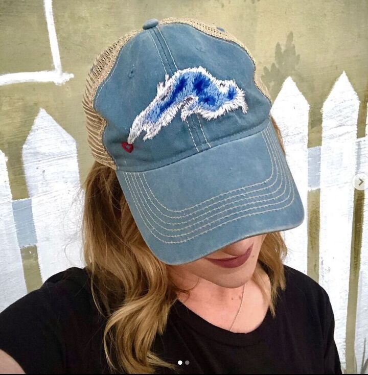how to upcycle an old hat with custom embroidery