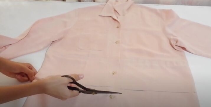 old to new shirt transformation, DIY button down shirt refashion