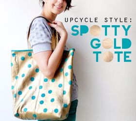 Upcycle Style: Spotty Gold Leather Tote Bag
